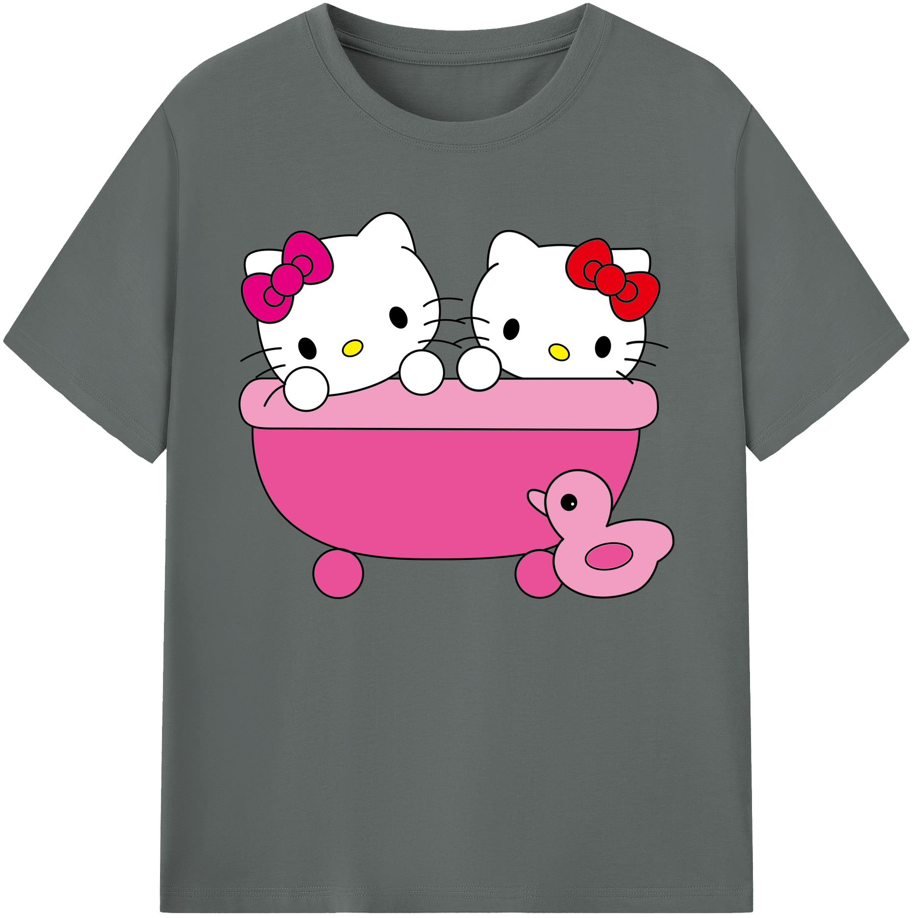 （画像用） Hello Kitty ハローキティ 綿100％ メンズ半袖Tシャツ｜肌触りやわらか＆通気性